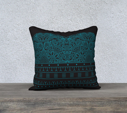 Teal Lace Pillow Case 18