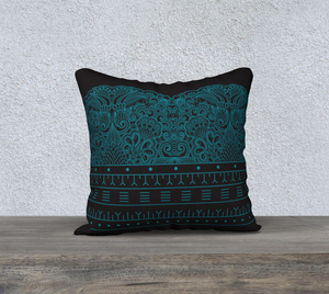 Teal Lace Pillow Case 18" X 18"