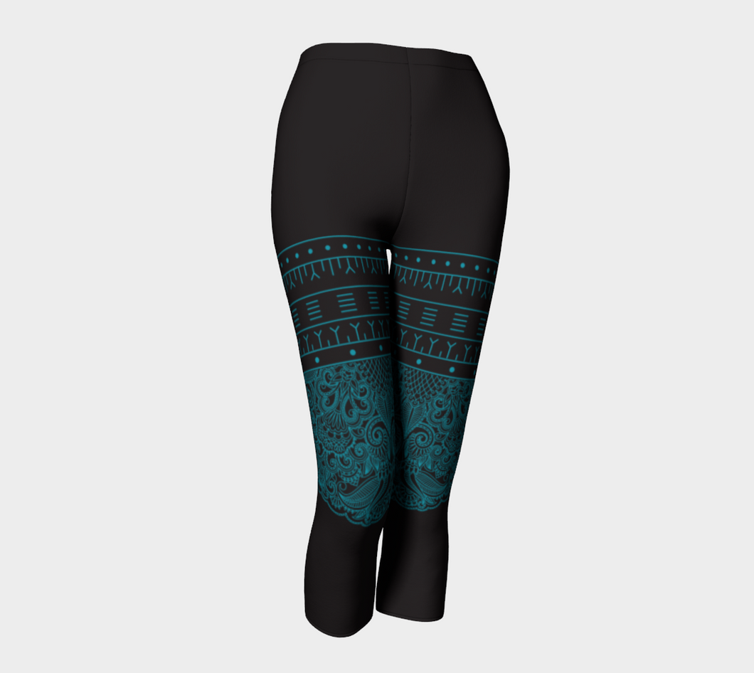 Teal Lace Capris